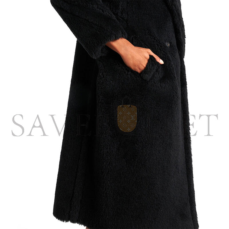M*x M*ra teddy bear icon coat in alpaca and wool black 1016055206008